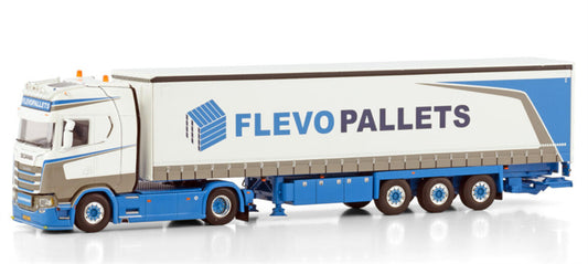 WSI SCANIA S CS20H 4X2 CURTAINSIDE Flevopallets 1:50 Model