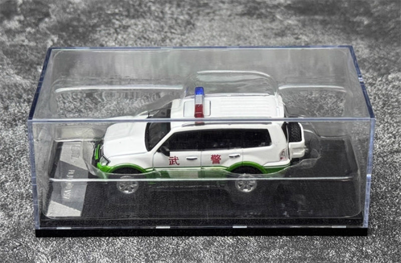 Shadow pro Mitsubishi Pajero V97 Armed Police Patrol Vehicle white-green left hand drive 1:64 Car Pre-built Model view10