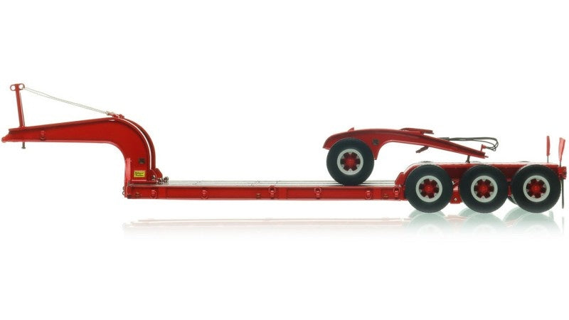 1:50 Talbert  1960s 60-Ton Cableneck Lowbed w/ Single-Axle Dolly Heavy Haul Replicas  Red Diecast Model