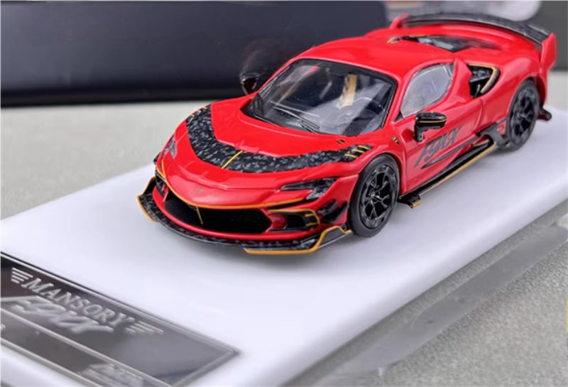HKM Premium Mansory modified version Ferrari SF90 F9XX supercar Red hardtop Limited Edition 1:64 Car Pre-built Airliner Model Display view1