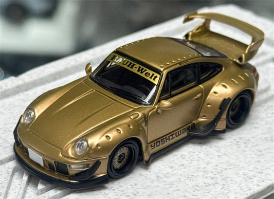 1:64 Porsche RWB 993 GOLD Model model DIECAST Civil Car Model