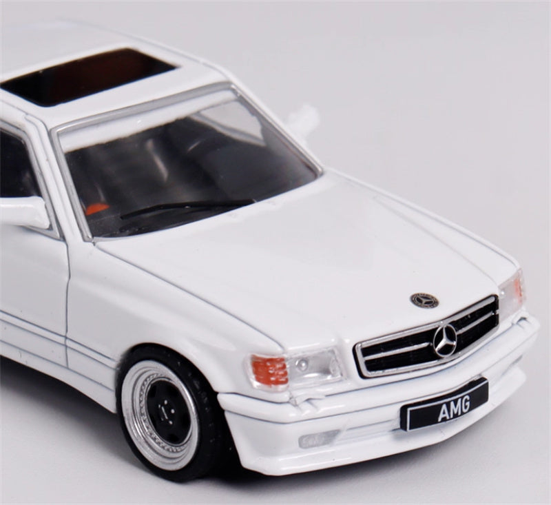 Rhino Model Mercedes Benz S-Class 560 SEC AMG W126 White 1:64 Car Pre-built Model view10