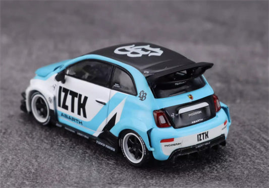 MINIGT LB-WORKS x Abas Works Abarth 595 IZTK blue-white color box packaging 1:64 Car Pre-built Model view2