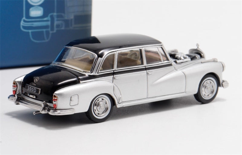 GFCC Mercedes Benz 300D 1959 vintage Car Black Silver Double Limited Edition 300PCS ONLY LHD 1:64 car Pre-built Model view7