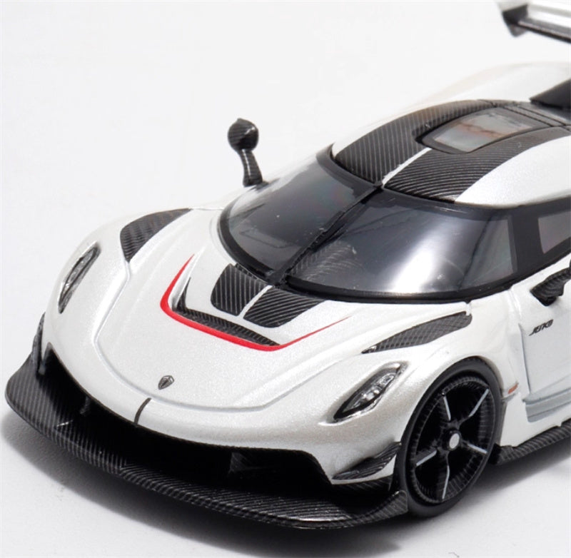 HKM & BSC Koenigsegg jesko supercar white with black lines Limited Edition 500PCS ONLY 1:64 Car Pre-built Model view4