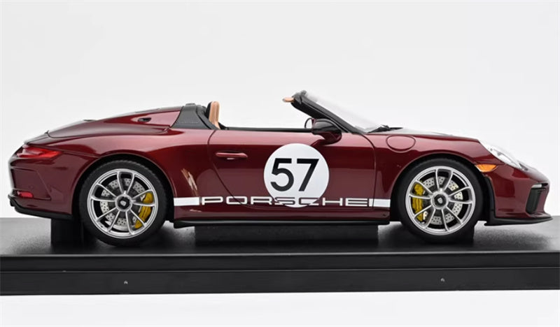 1:18 PORSCHE 911 (991.2) SPEEDSTER #57 HERITAGE EDITION 2019 CHERRY METALLIC  GT SPIRIT Limited Edition Resin Car Model