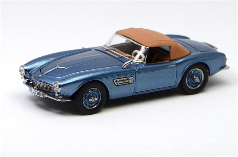 GFCC BMW 507 Roadster Retro Car 1957 Ice Blue Convertible Softtop 1:64 car Pre-built Model view1