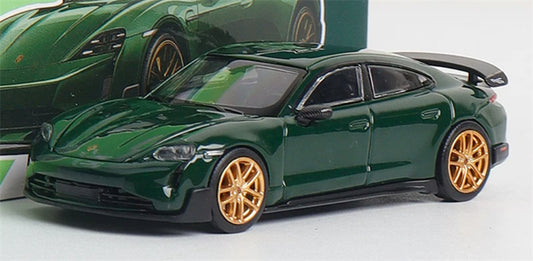 1:64 Porsche Taycan Turbo GT green Trends Hobby DIECAST Civil Car Model