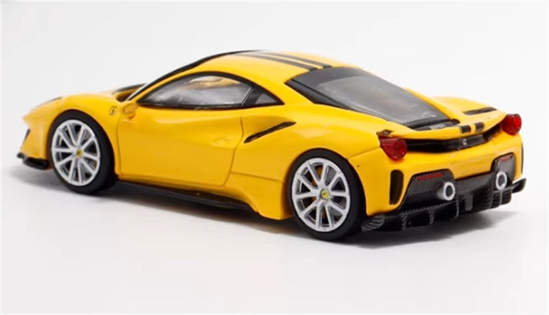 Ichiban Model Ferrari 488 Novitec Pista Yellow Super Racing Limited Edition 399pcs ONLY 1:64 Car Pre-built Model