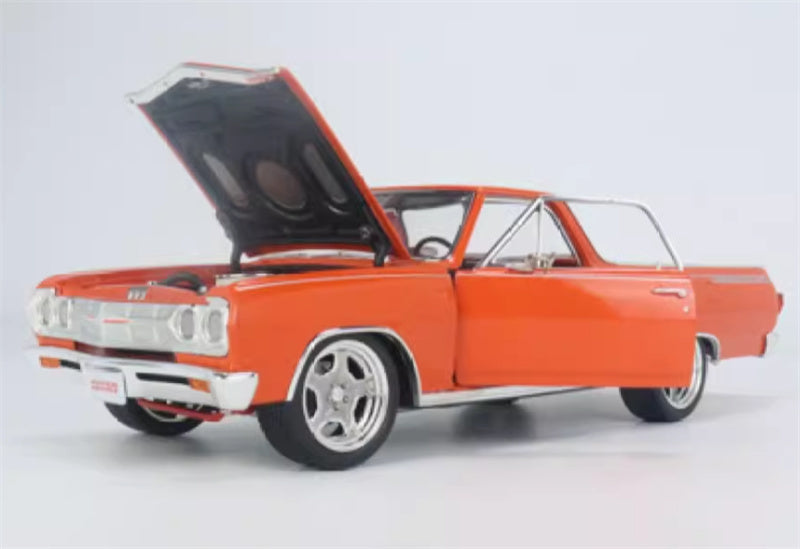 ACME 1965 Chevrolet EI Camino SS pickup Orange red 1:18 Car Pre-built Model view4