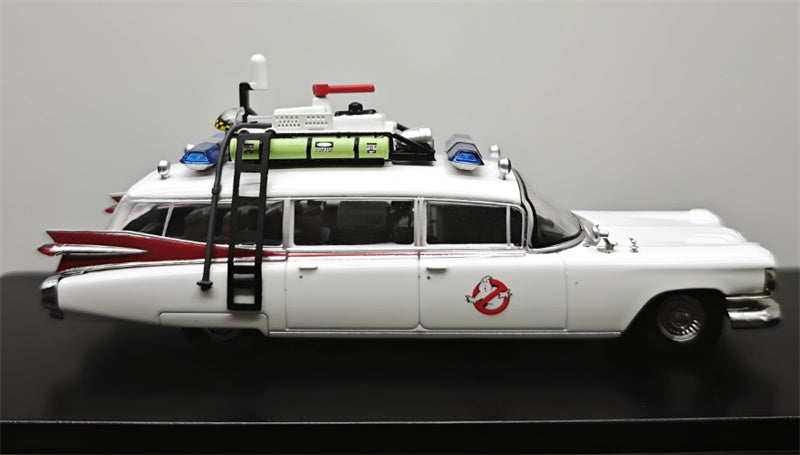 YS Model Cadillac Miller Ecto-1 first generation White 1:64 Car Pre-built Model view6