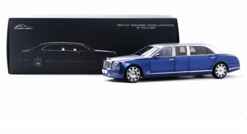 Almost Real BENTLEY Mulsanne Extended Version Silver Blue 1/18 DIECAST CAR