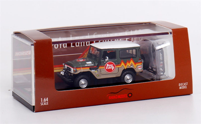 Rhino Model Toyota FJ40 Land Cruiser J40/LC40 Brown green dual splicing 1:64 Truck Pre-built Model view8