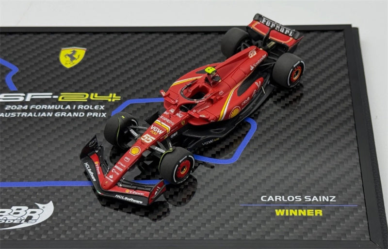1:43 BBR MODELS Ferrari SF24 GP AUSTRALIAN GRAND PRIX 2024 #16 & SAINZ #55 SET view5