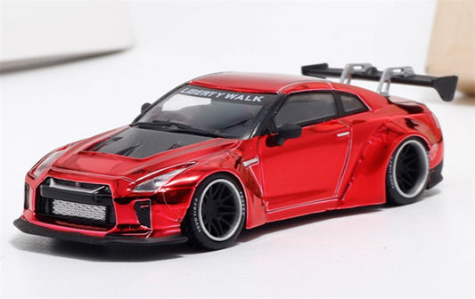 mymodelcollect Nissan GT-R R35 LBWK Limited Edition Electroplating Red 1:64 Car Pre-built Model view1