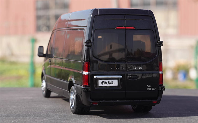 Yutong Tianjun V6 Light Bus New Energy Obsidian Black 1:24 Bus Pre-built Model
