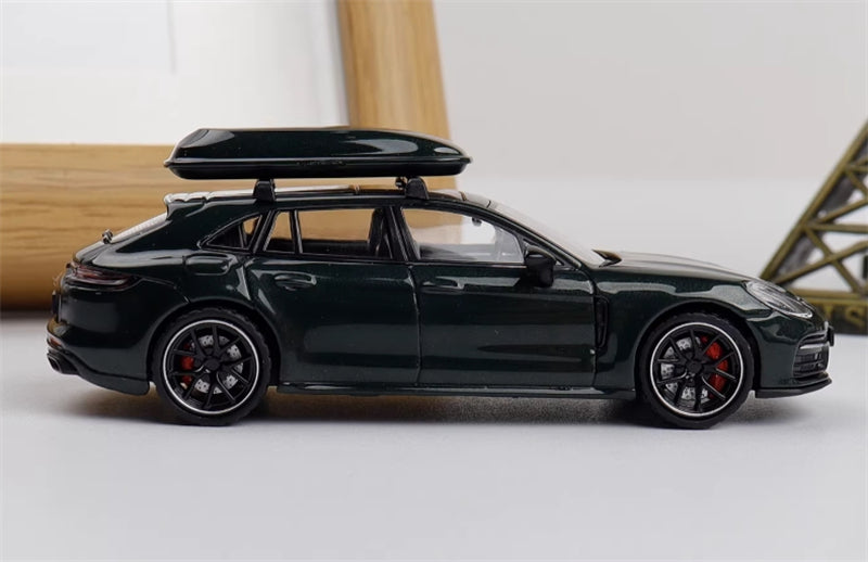 1:64 Porsche Panamera Sport Turismo Travel version Limited Edition 499pcs ONLY  Oak Green Ghost Player DIECAST Model