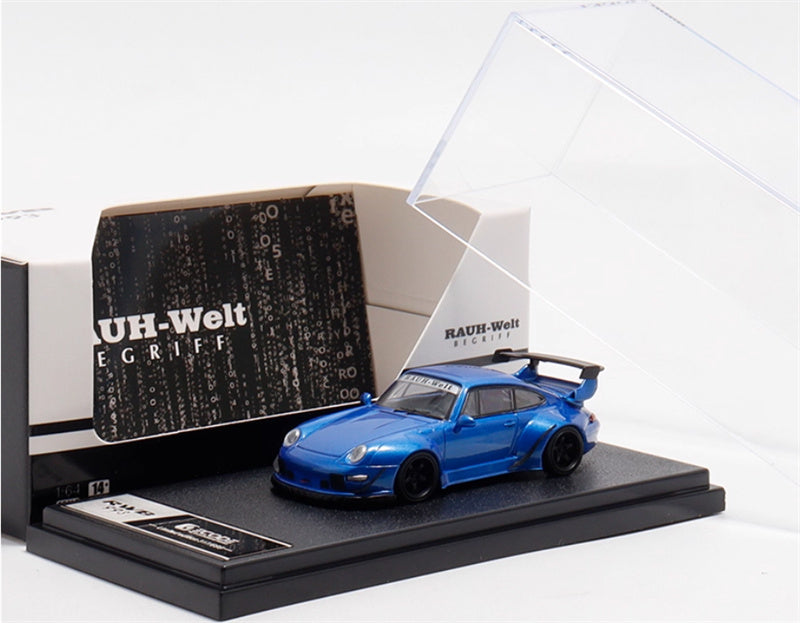 DECODE Porsche RWB 993 transparent blue RAUH - Welt 1:64 Car Pre-built Model view8