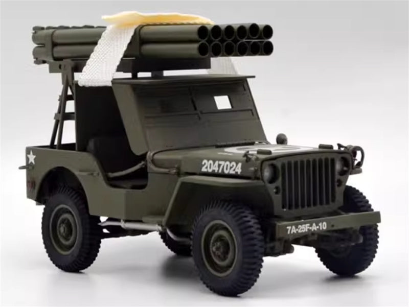 MBI JEEP Willys WWII Multiple Launch Rocket Artillery Vehicle olive drab 1:18 Tank Pre-built Model view5