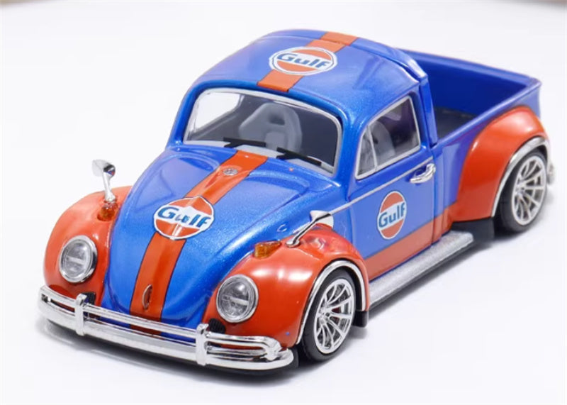 Liberty 64 Volkswagen Beetle Pickup Gulf Painting w/ resin Gulf oil drum 1:64 Car Pre-built Airliner Model Display view7