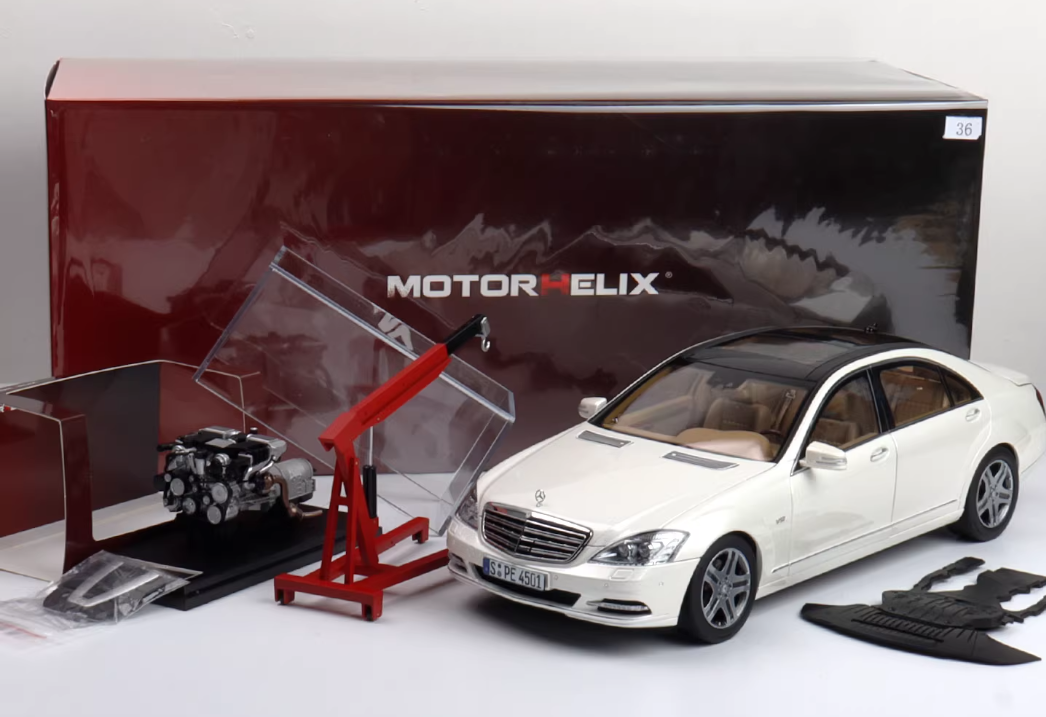 1:18 Mercedes-Benz S600L AMG W221  Diamond White  MOTORHELIX LTD 499PCS ONLY DIECAST car Model
