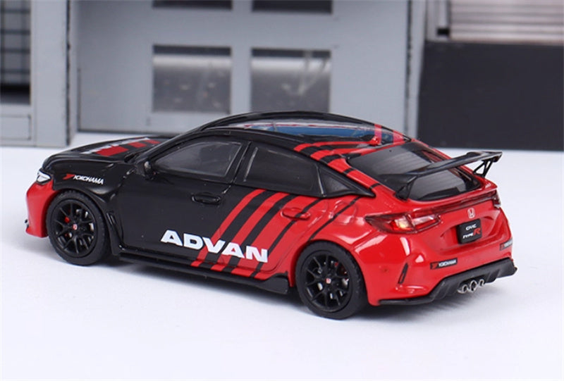 Hobby JAPAN Honda CIVIC TYPE R (FL5) ADVAN Red Black 1:64 Car Pre-built Model view6