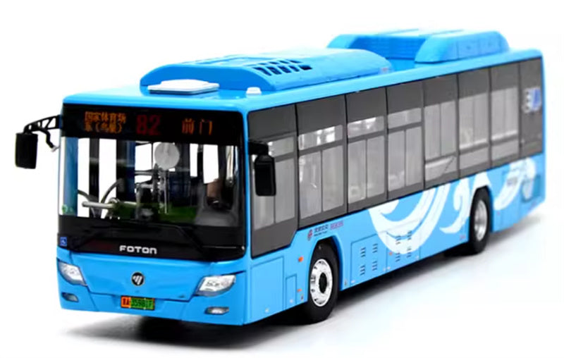 Beijing Public Transport Foton Xiangyun Blue Single Machine Route 82 1:64 Bus Pre-built Model view1