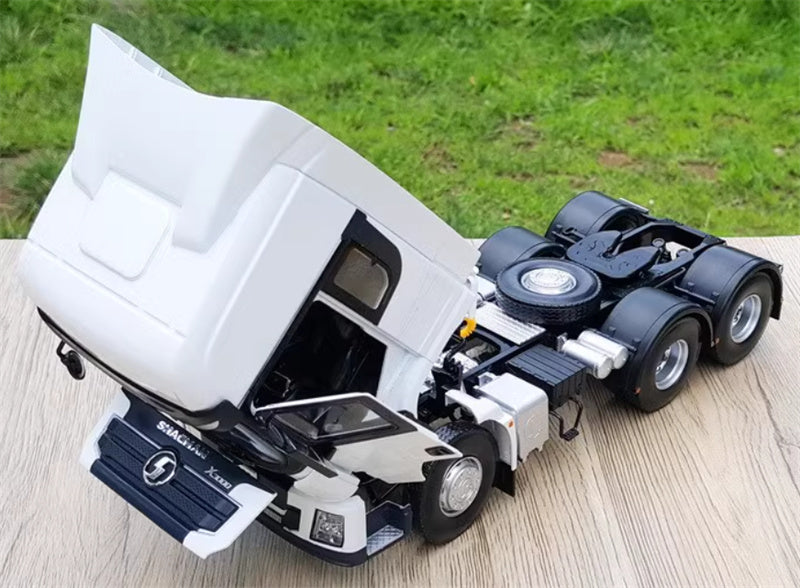 SHACMAN Delong X3000 Tractor trailer White with Spare Tire Edition 1:24 Truck Pre-built Model