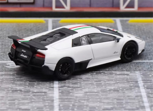 Max well Lamborghini Murcielago LP670-4 SV White w/ Stripe Version 1:64 Car Pre-built Airliner Model Display view2
