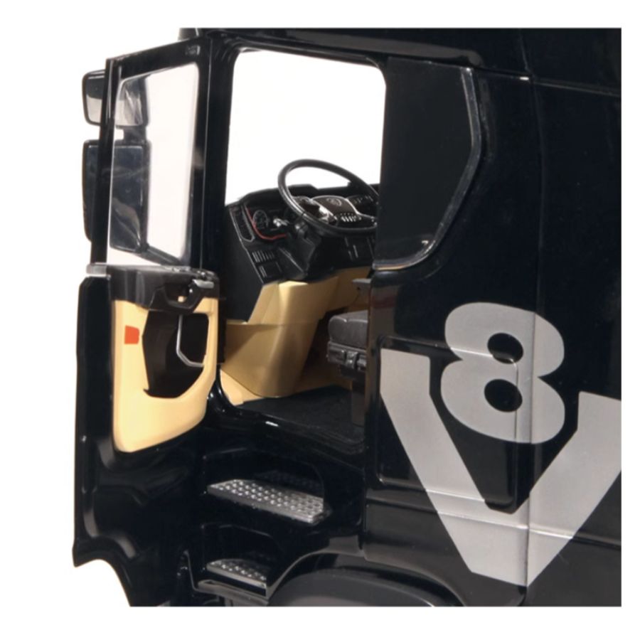 NZG SCANIA 730S Black V8 transport vehicle + double-layer trailer KIT 1:18 DIECAST Truck Lorry
