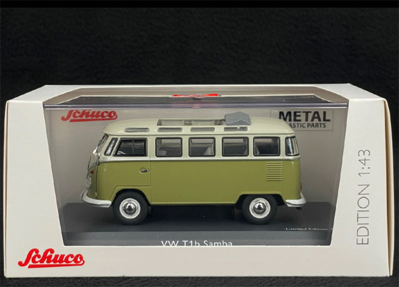 SCHUCO Volkswagen VW T1b Samba green/grey LTD 750PCS 1:43 Car Pre-built Model view7