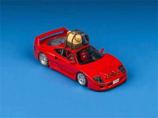 Findclassically Ferrari Takeshi Kimura's F40 Red Snow Version Filp-Up Light Limited Edition 800PCS ONLY 1:64 car Pre-built Model view2