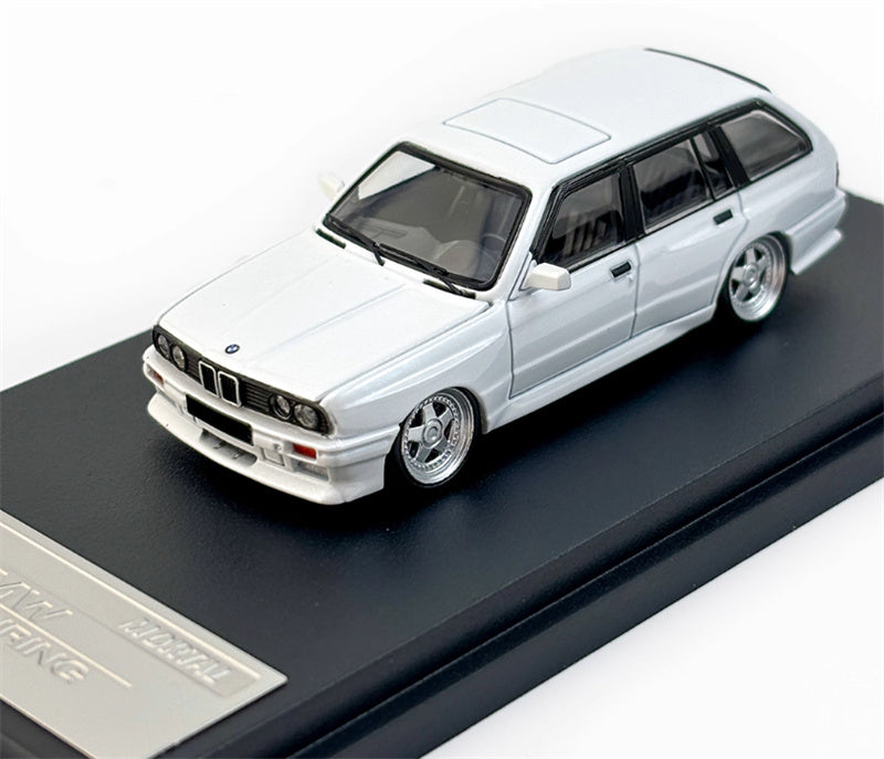Mortal BMW E30 3 Series Touring Lowered Version version Openable Hood Pearl white Limited Edition 499PCS ONLY 1:64 Car Pre-built Model view6