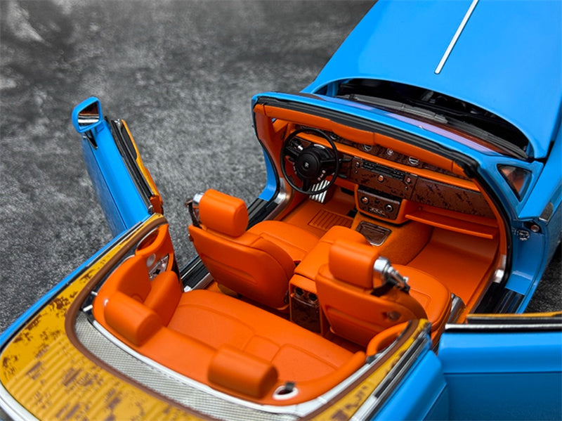 Kyosho Rolls Royce Phantom Drophead coupe Light Blue 1:18 Car Pre-built Model view7