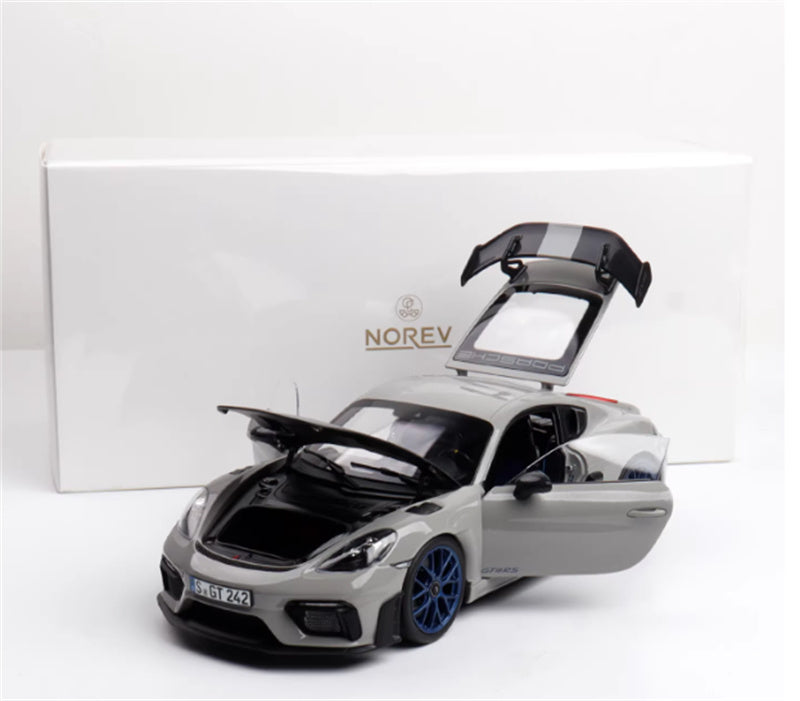 1:18 PORSCHE Cayman GT4 RS  Grey carbon cover  Norev Hard top Tail Wing Edition DIECAST Car Model