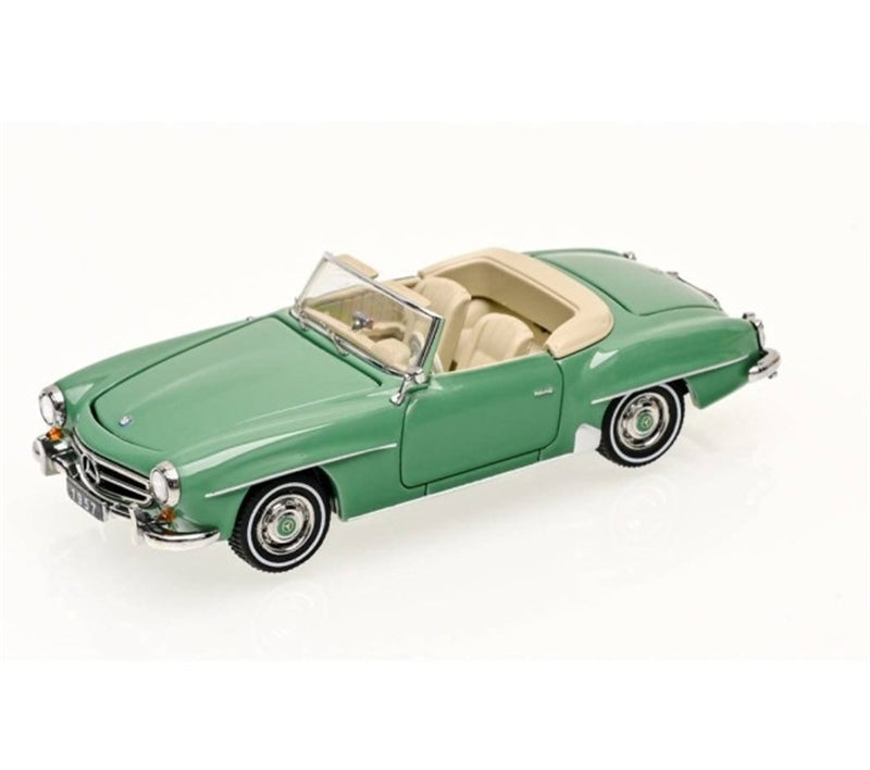 GFCC Mercedes Benz 190SL Convertible Luxury Classic Car Light green 1957 Soft top 1:64 car Pre-built Model view1