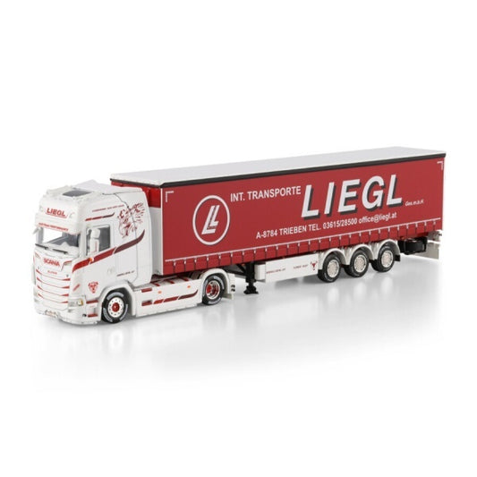 1:50 SCANIA LIEGL S CS20H 4X2 CURTAINSIDE TRAILER 3 AXLE WSI   Diecast Model