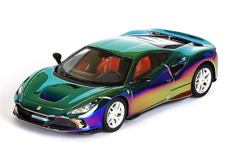 XF MODEL Ferrari F8 Supercar Electroplating Seven Color gift box packaging 1:64 Car Pre-built Model view1