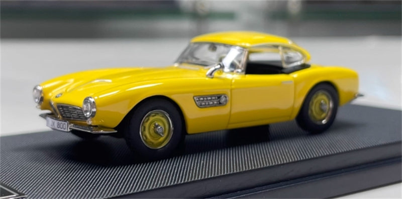 GFCC BMW 507 Roadster Retro Car 1957 Yellow Convertible hardtop 1:64 car Pre-built Model view4
