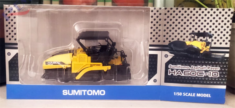 SUMITOMO HA60C-10 Asphalt paver project yellow 1:50 Truck Pre-built Model