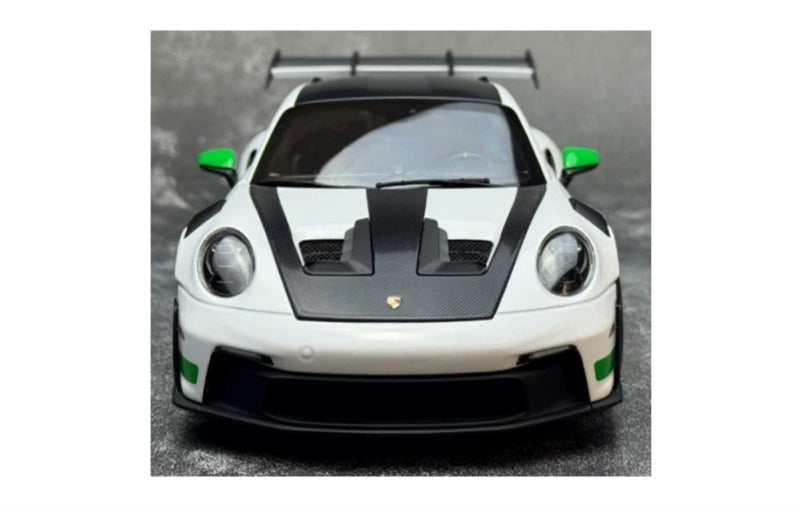 1:18 Porsche 911 992 GT3 RS  White - Carbon Cover - Green Wheel NOREV   DIECAST Model