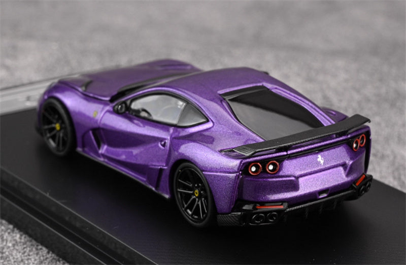 Little Toys x SH Ferrari 812 N-Largo V12 Supercar Novitec Modified Edition Limited Edition 299PCS ONLY Purple 1:64 Car Pre-built Model view11