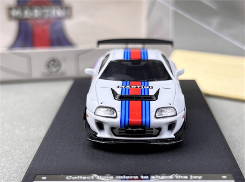 TimeMicro Toyota Supra A80Z Martini regular version Black base 1:64 Car Pre-built Model view7