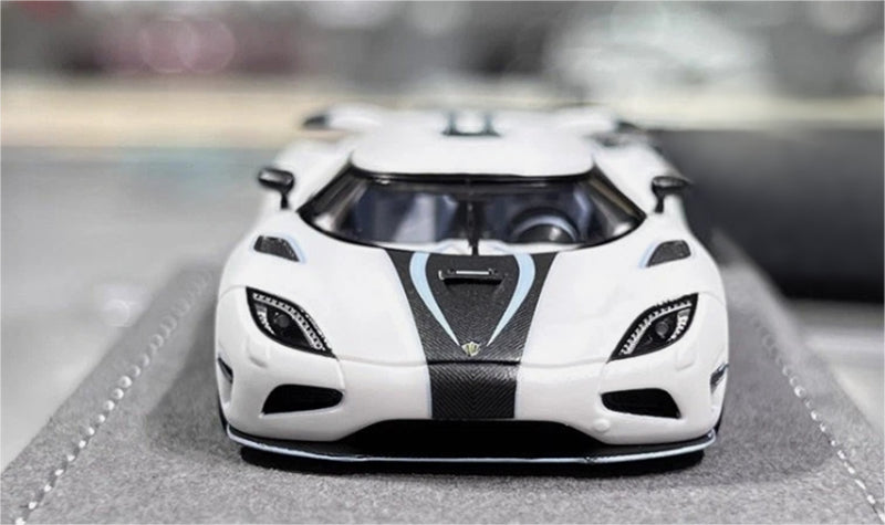 GRYNING Koenigsegg Agera R Supercar Semi Matte White Limited Edition 399PCS ONLY 1:64 car Pre-built Model view8