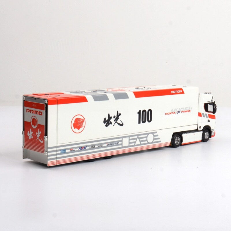 1:64 Scania S730 Honda Primo Chu Guang 100 Coating Red/White MAXWELL DIECAST Model
