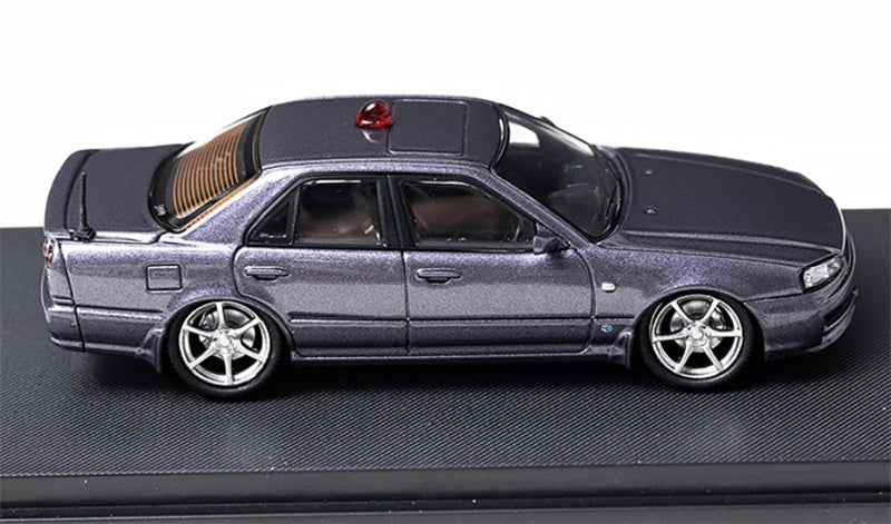 Mortal Nissan GTR ER34 25GT SKYLINE URAS Modified Edition Police car gray Limited Edition 699PCS ONLY 1:64 Car Pre-built Model view3