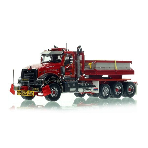 1:50 Mack DeBerardinis 2011 Titan 117 Tri-Axle Heavy Haul Replicas  Red Diecast Model