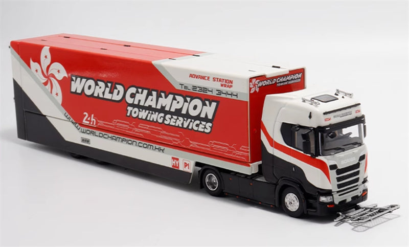 Max well Scania S730 double decker transport vehicle Weichuan Coating 1:64 Truck Pre-built Model