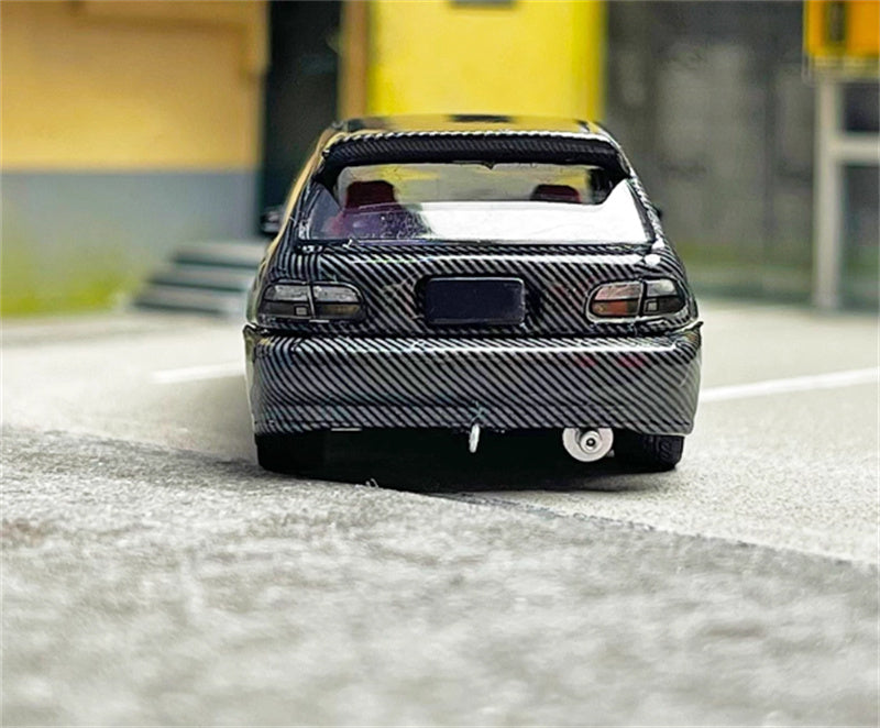 SW Honda Civic EG6 All carbon black Limited Edition 500PCS ONLY 1:64 Car Pre-built Model view6