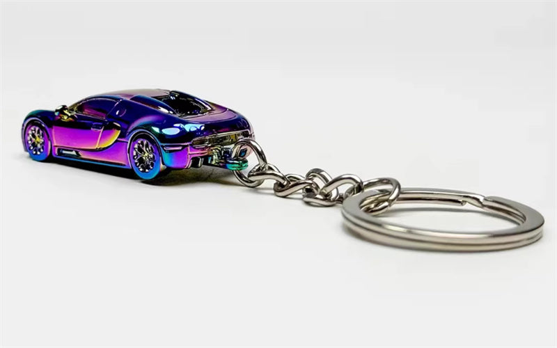 1:87 Bugatti   Electroplating discoloration purple  SEEKER  DIECAST Keychain Model